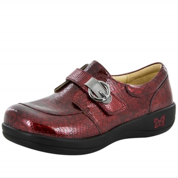 Alegria Khloe PRO Garnet Snake Patent Leather Comfort Nursing Clog Size 35 - Picture 2 of 15